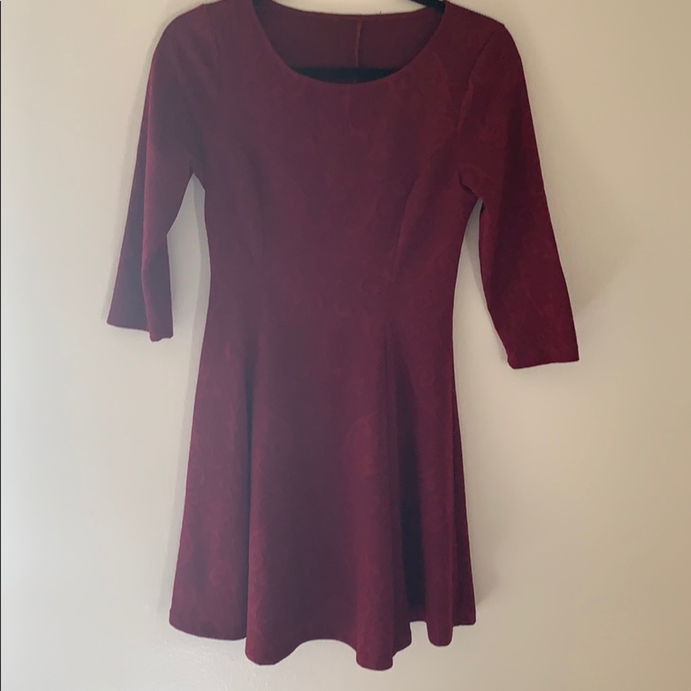 Dark red above knee dress
